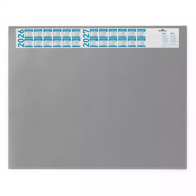 Podkład na biurko 650x520 mm z kalendarzem i przezroczystą nakładką, szary