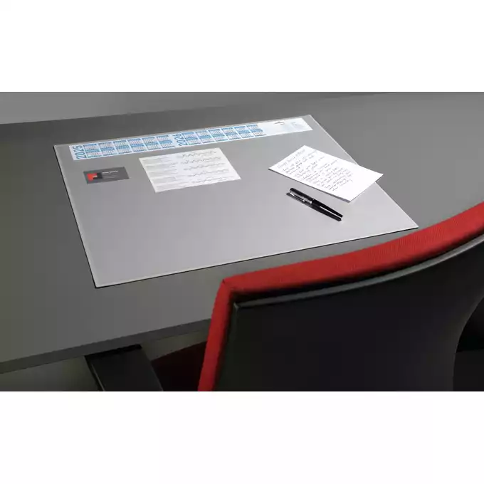 Podkład na biurko 650x520 mm z kalendarzem i przezroczystą nakładką, szary