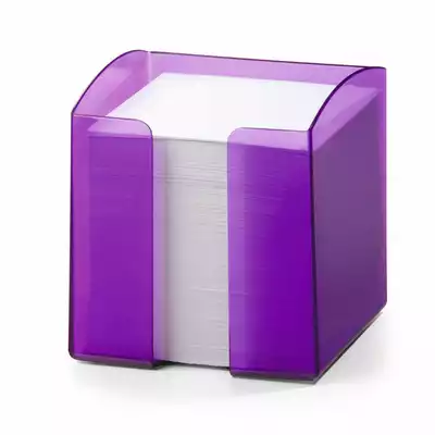 Pojemnik z karteczkami TREND DURABLE, purpurowy przezroczysty