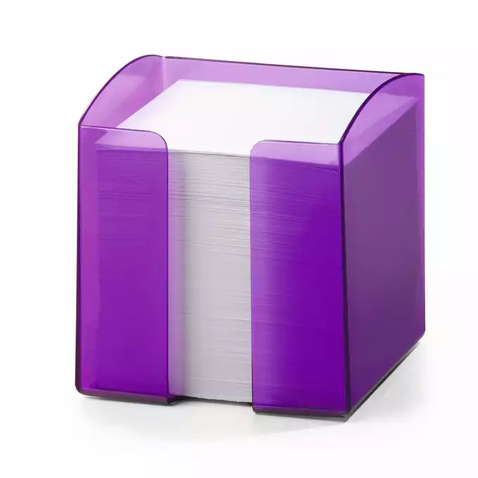 Pojemnik z karteczkami TREND DURABLE, purpurowy przezroczysty