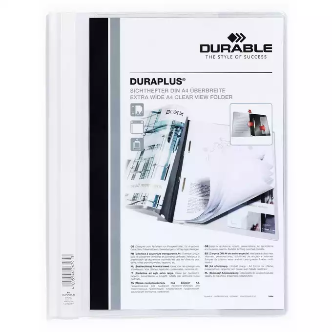 Skoroszyt prezentacyjny DURAPLUS® A4+, biały
