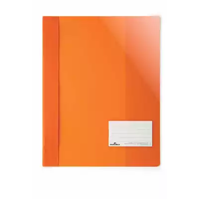 Skoroszyt z przezroczystą okładką A4+ z okienkiem 90x57 mm, pomarańczowy