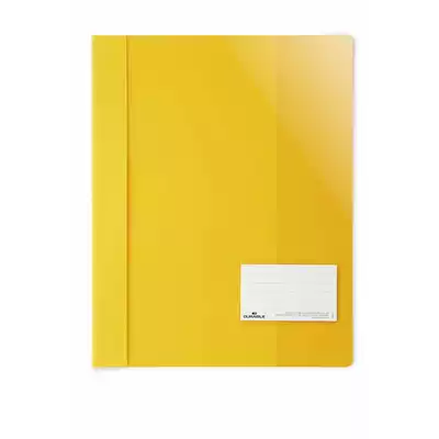Skoroszyt z przezroczystą okładką A4+ z okienkiem 90x57 mm, żółty