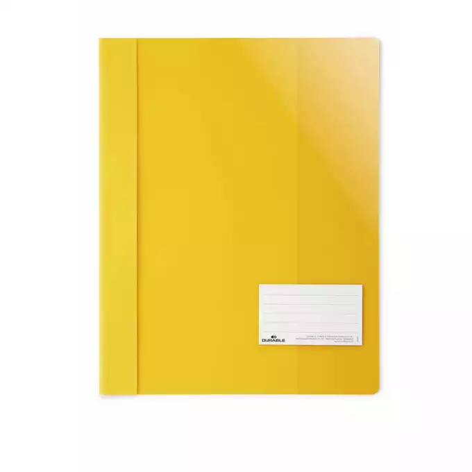 Skoroszyt z przezroczystą okładką A4+ z okienkiem 90x57 mm, żółty