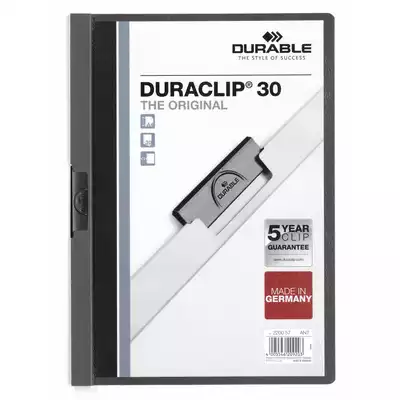 Skoroszyt zaciskowy DURACLIP® 30 A4, antracytowy/szary