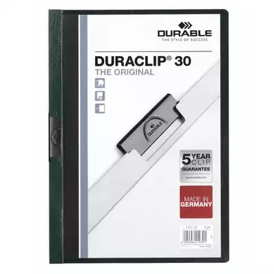 Skoroszyt zaciskowy DURACLIP® 30 A4, ciemnozielony