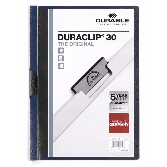 Skoroszyt zaciskowy DURACLIP® 30 A4, ciemny granatowy