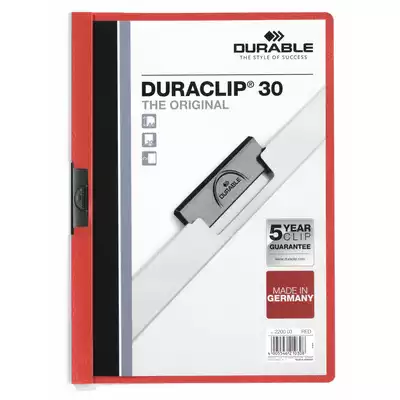 Skoroszyt zaciskowy DURACLIP® 30 A4, czerwony