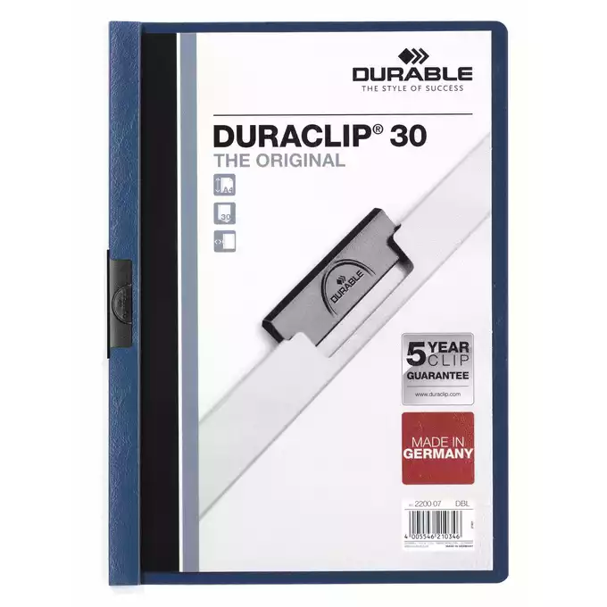 Skoroszyt zaciskowy DURACLIP® 30 A4, granatowy