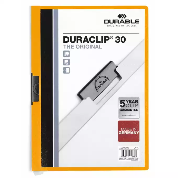 Skoroszyt zaciskowy DURACLIP® 30 A4, pomarańczowy