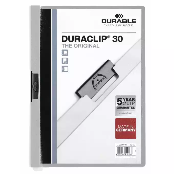 Skoroszyt zaciskowy DURACLIP® 30 A4, szary