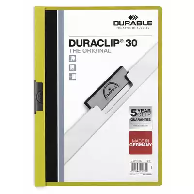 Skoroszyt zaciskowy DURACLIP® 30 A4, zielony