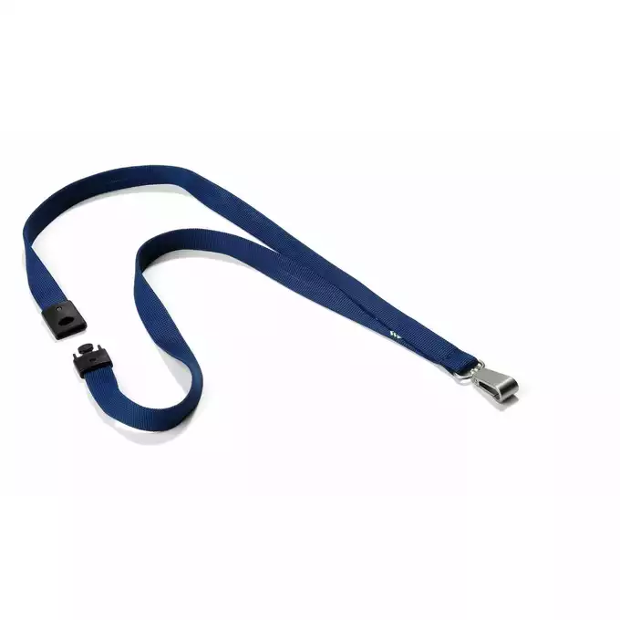Taśma tekstylna SOFT COLOUR 15 z szerokim karabińczykiem, ciemny granatowy