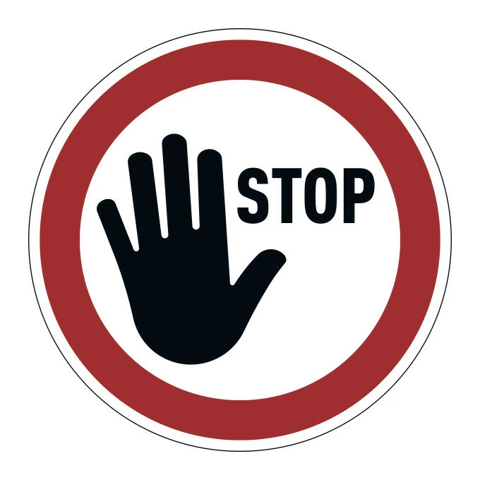 Samoprzylepny znak &quot;STOP&quot;, usuwalny