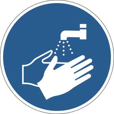 Samoprzylepny znak &quot;Umyj ręce&quot;, usuwalne BHP | Umyj ręce