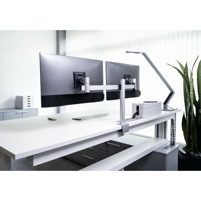 Uchwyt stołowy DURABLE do dwóch monitorów, z zaciskiem biurkowym
