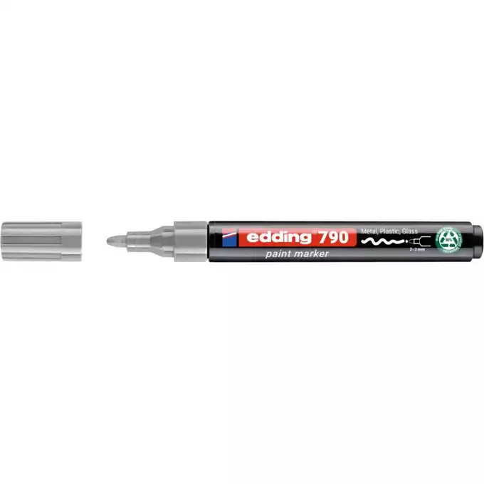 Marker olejowy Edding 790, PCR, srebrny