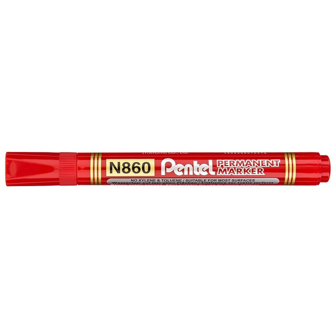 Marker permanentny N860 ścięta końcówka czerwony