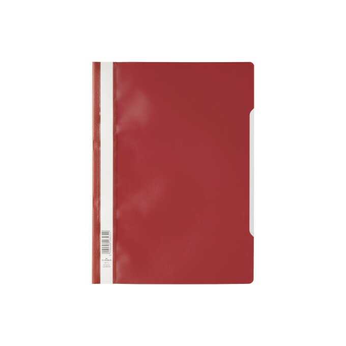 Skoroszyt A4 z przezroczystą okładką z PP (miękki) 100 szt - Kolor: czerwony