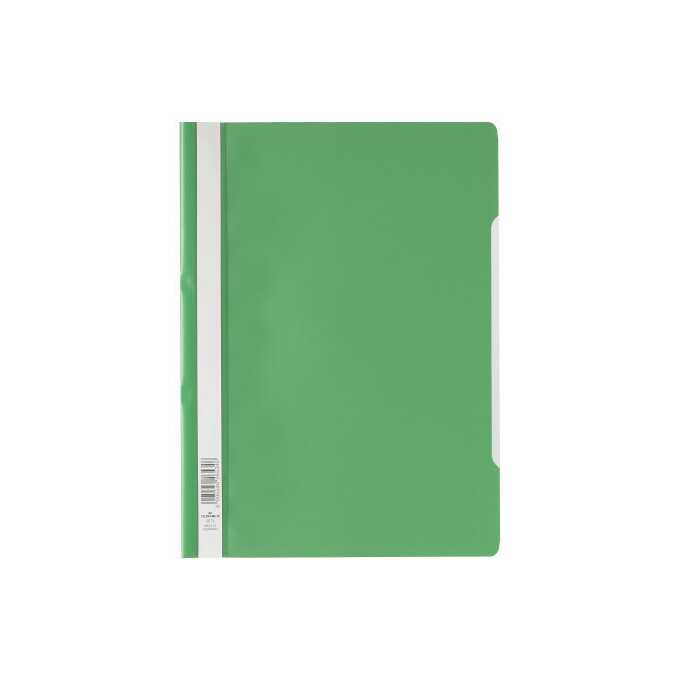 Skoroszyt A4 z przezroczystą okładką z PP (miękki) 100 szt - Kolor: zielony