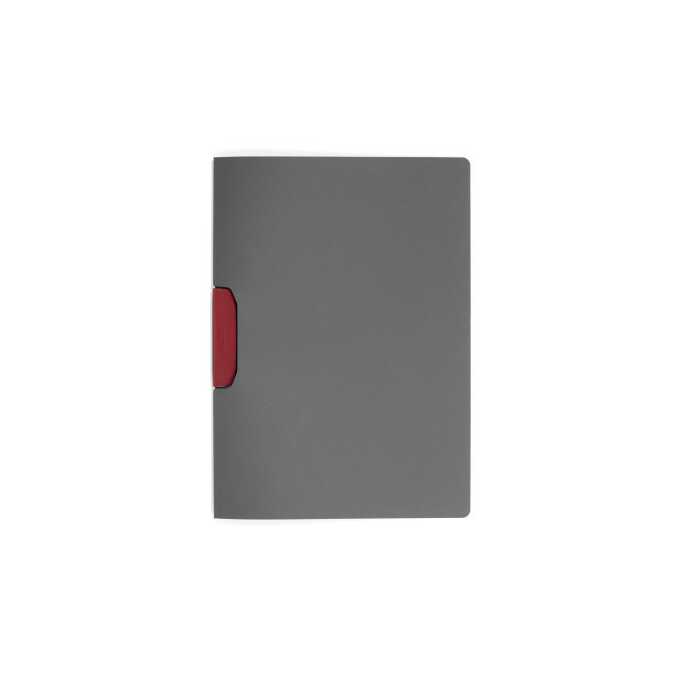 DURASWING, skoroszyt zaciskowy z ciemnej folii z kolorowym zaciskiem; 1-30 kartek - Kolor: czerwony