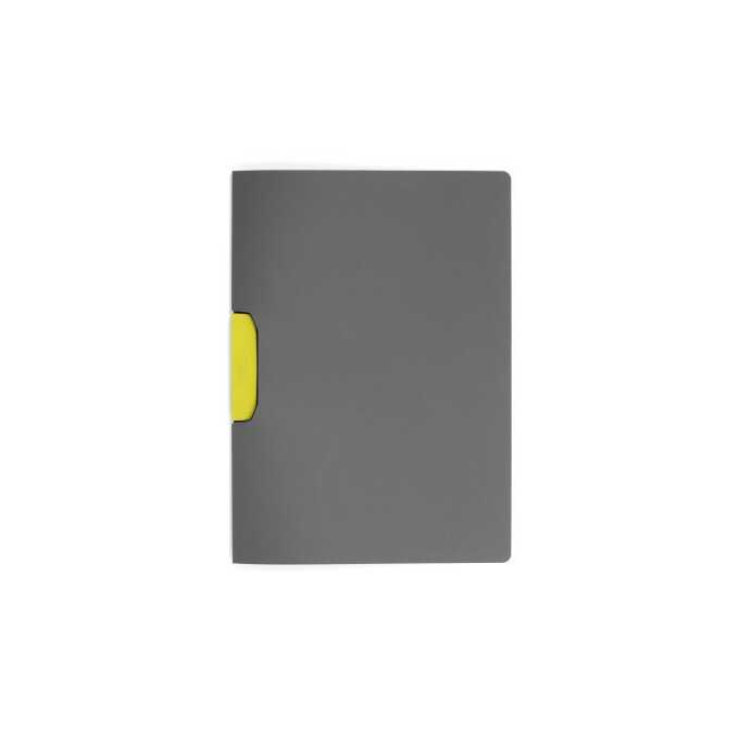DURASWING, skoroszyt zaciskowy z ciemnej folii z kolorowym zaciskiem; 1-30 kartek - Kolor: żółty