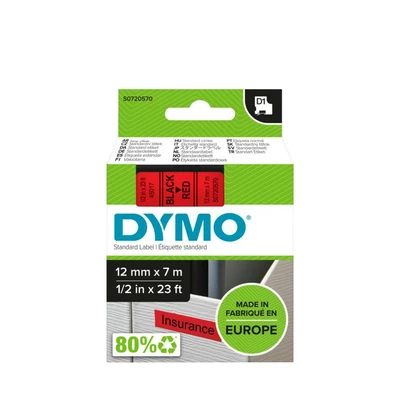 DYMO LM Taśma D1 12mm x 7m czarny nadruk na czerwonym tle