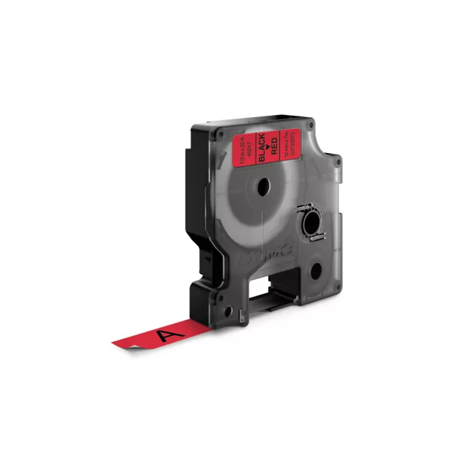 DYMO LM Taśma D1 12mm x 7m czarny nadruk na czerwonym tle