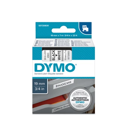 DYMO LM Taśma D1 19mm x 7m czarny nadruk na białym tle