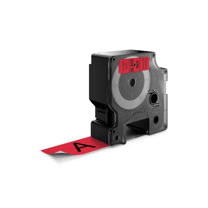 DYMO LM Taśma D1 czarny nadruk na czerwonym tle 24mm x 7m