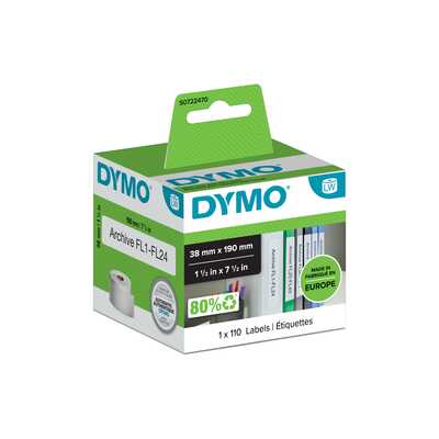 DYMO LW Etykiety na segregatory - 190mm x 38mm, małe (białe)