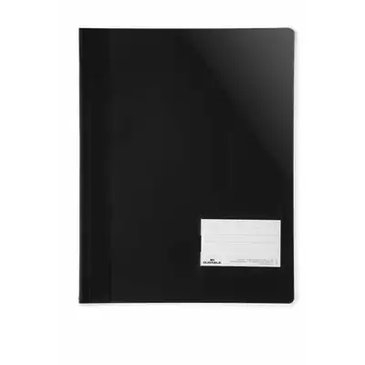 Skoroszyt z przezroczystą okładką A4+ z okienkiem 90x57 mm, czarny