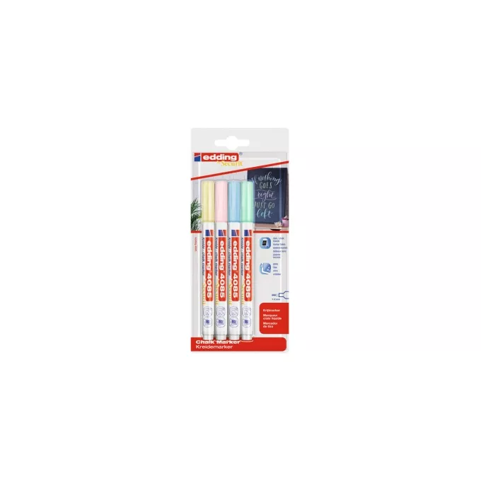 MARKER KREDOWY E-4085 EDDING, 1-2 MM, BLISTER, 4 SZT., MIX KOLORÓW